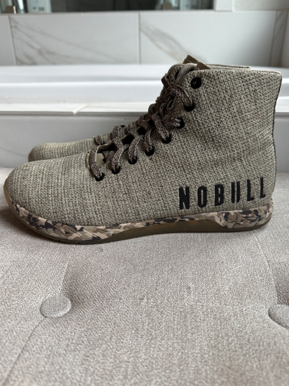 NOBULL Olive Knit High-Top Training Shoes with Camo Trim Olive Green